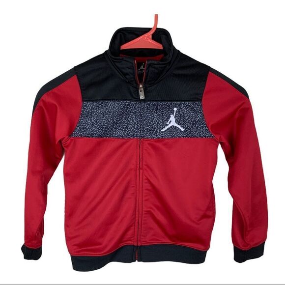 Red Nike Air Jordan Kid’s Red/Black Full-Zip Track Jacket Sz 5/6‎ - Picture 1 of 15